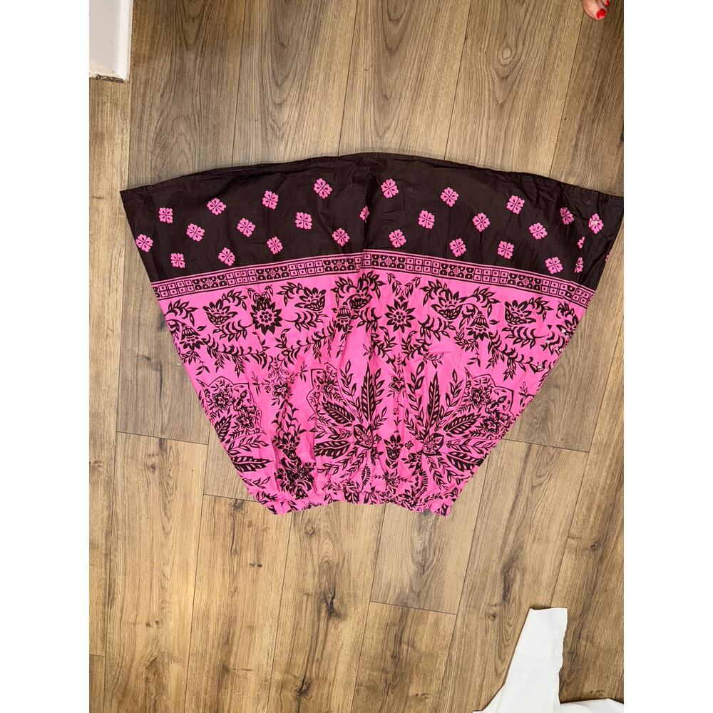 Bill Blass Vintage Pink Brown Floral Midi Skirt Size 10 Sequin Embellishments - Picture 2 of 7